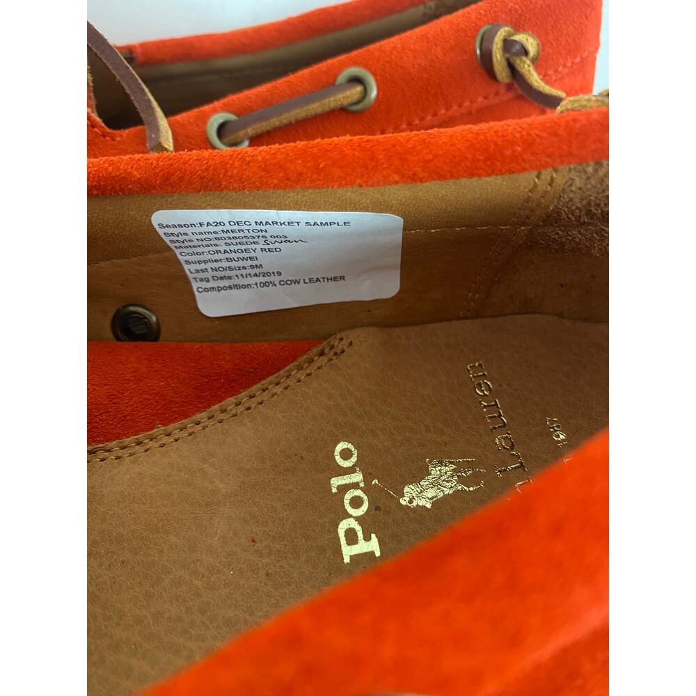 NWOB SAMPLE Men Polo Ralph Lauren Merton Cow Leather suede boat docker shoes 9M - Picture 7 of 8